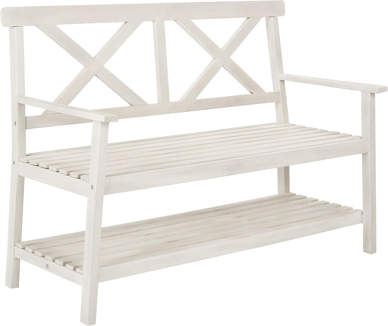 SAFAVIEH PAT6744A Collection Mayer Black 49.21" Outdoor Bench