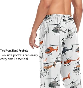 ZZXXB Helicopter Pattern Pajama Pants for Men Comfort Sleep Lounge
