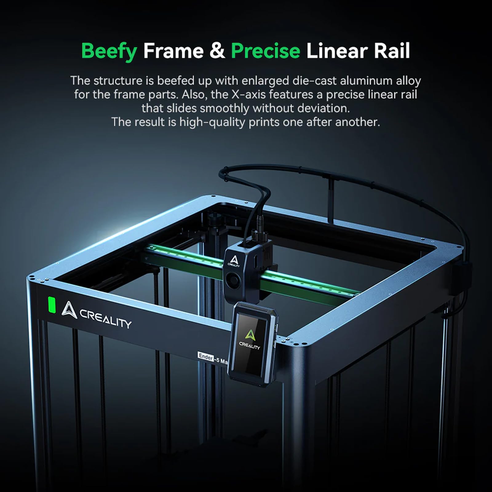 Creality Ender-5 MAX Impresora 3D, Nivelación automática de la Cama de 64 Puntos, Doble Eje Z, Impresión ultrarrápida de 700 mm/s, 400 × 400 × 400 mm Enorme Volumen de impresión
