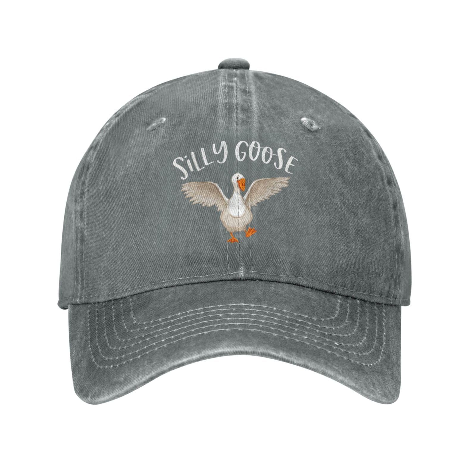 Funny Goose Hat Silly Goose Hat Men Dad Hats Cute Caps, Gray, One size