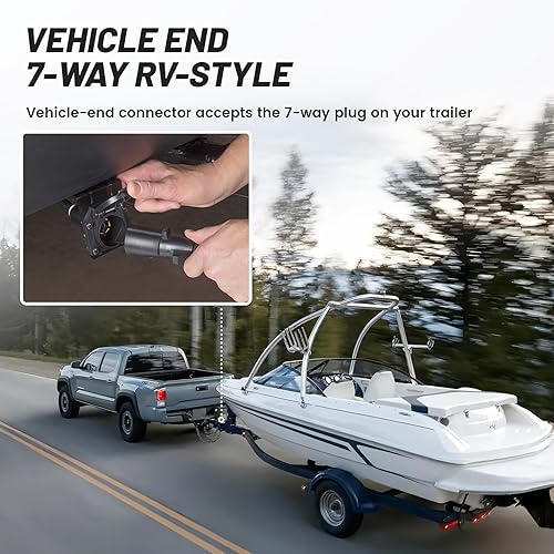 Miniatura 4 de MECMO Conector de arnés de cableado de remolque de hoja de 7 pines, extremo hembra lateral del vehículo de camión, enchufe de remolque de 7 vías,