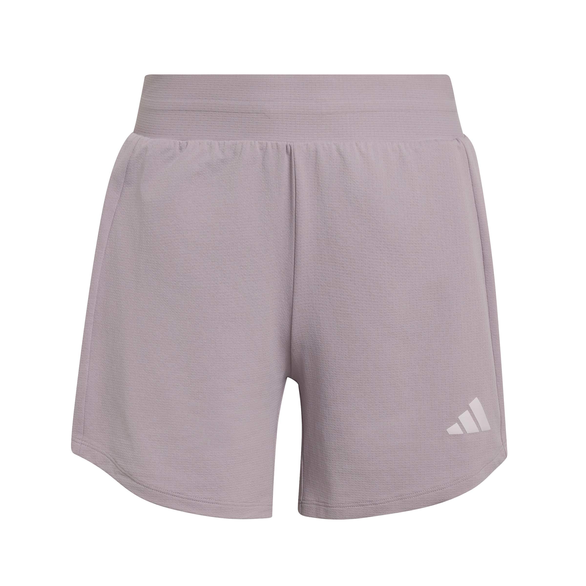 adidas Women's Pacer Essentials Knit High-Rise Shorts, preloved fig/White, XS 5 inch