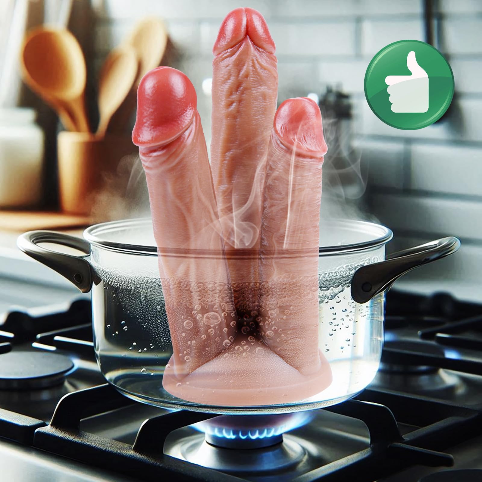 Realistic Double-Headed Big Dildo(6.7''/7.7''/8.7''),Thick Silicone Dual Side Dildo with Suction Cup,XL Realistic Wide Penis, Anal, Vaginal,and G-Spot Large Double-Ended Penis for Female Male