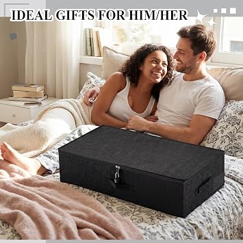Briwooody 29.9 x 15 x 6.7in Discreet Lockable Under Bed Storage Bag,Black