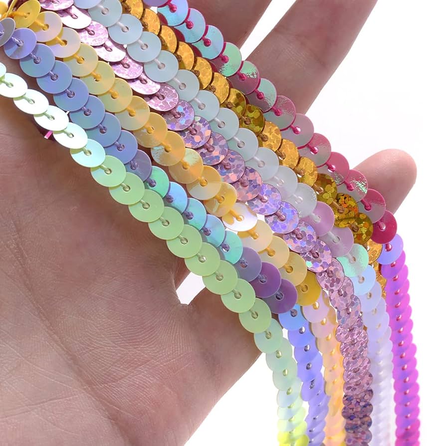 Amazon.com: Zhiheng 100 Yards 6mm Round Flat Sequin Trim Amazon.com: Zhiheng 100 Yards 6mm Round Flat Sequin Trim