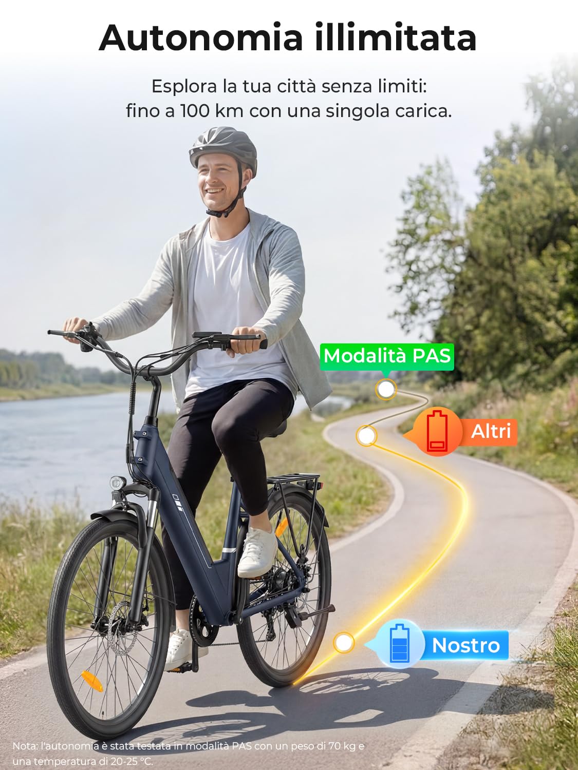 Touroll Bicicletta Elettrica, J1/J2 ST,Autonomia 100km,Batteria Rimovibile 15.6Ah, bicicletta elettrica uom, Motore 45 NM, 27,5''/26'' E-Bike