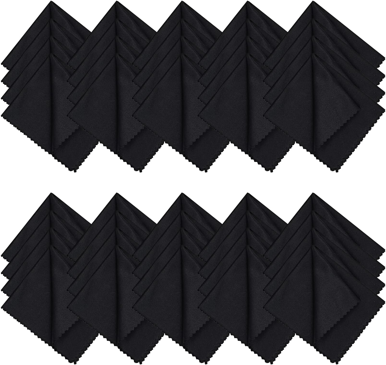 Rbenxia 40 Pieces Microfiber Cleaning Cloths 6 x 7 Inch Eyeglasses Cleaning Cloths for Glasses, Screens, Monitor, LCD, Lens, Cameras, Phone, Laptops, Tablets (Black)