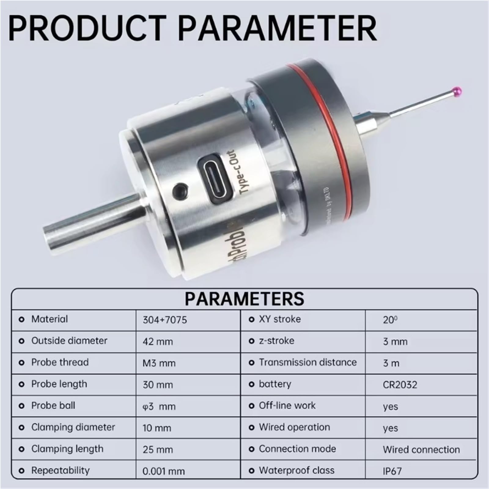 Wyszukiwarka krawędzi 3D V6 Anti-Roll 3D Edge Finder Frezarka CNC Touch Probe do wyszukiwania centrum WP-500 (pełny zestaw)