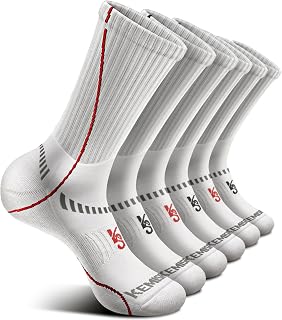 Men Socks,KEMISANT Athletic Compression Crew Socks for Men Sports Running Walking with Cushioned Sole