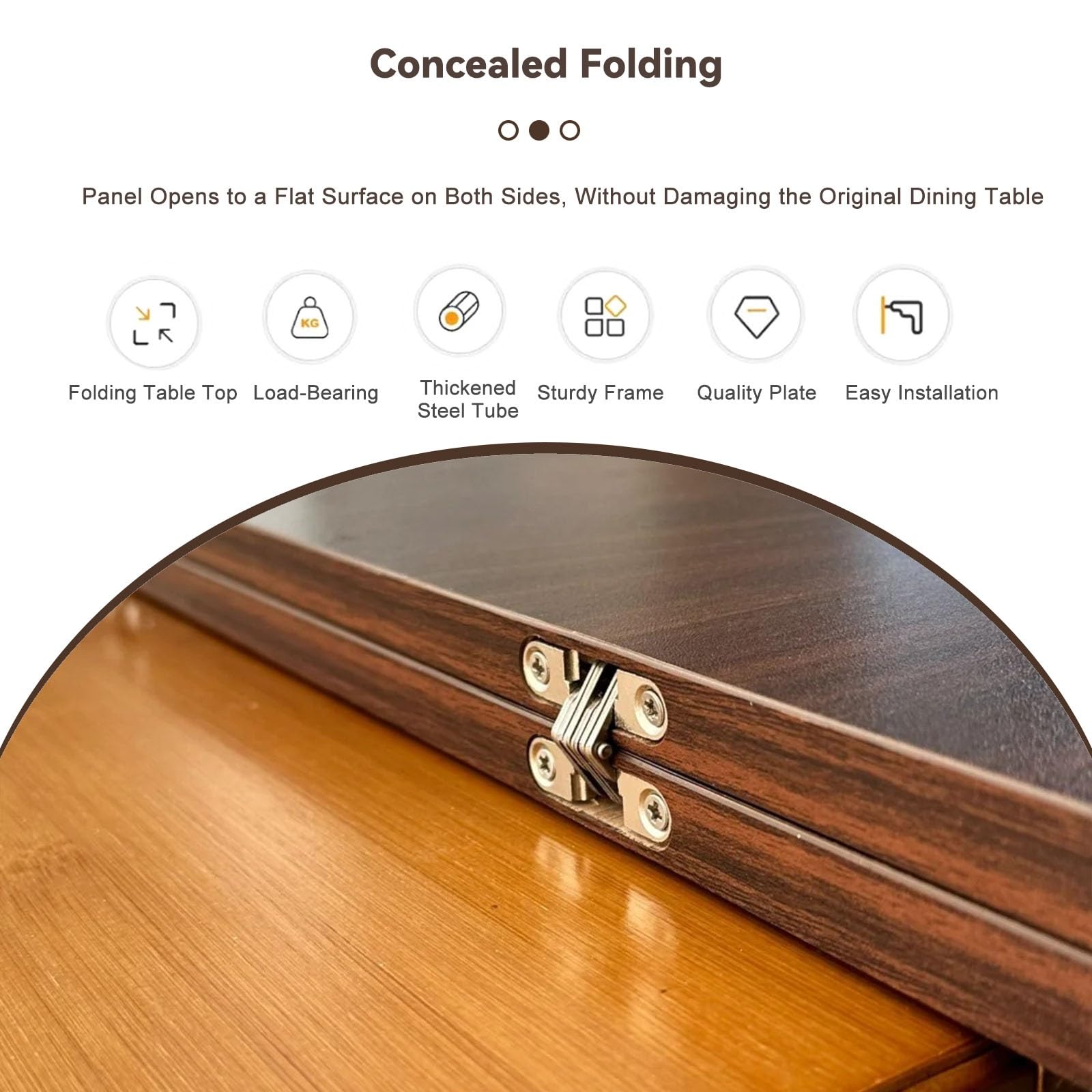 YYmmDQ Large Round Foldable Table Top 47 51 55 59 63 67 71 75 79 87 94 Inch Folding Round Wood Table Top, 0.63
