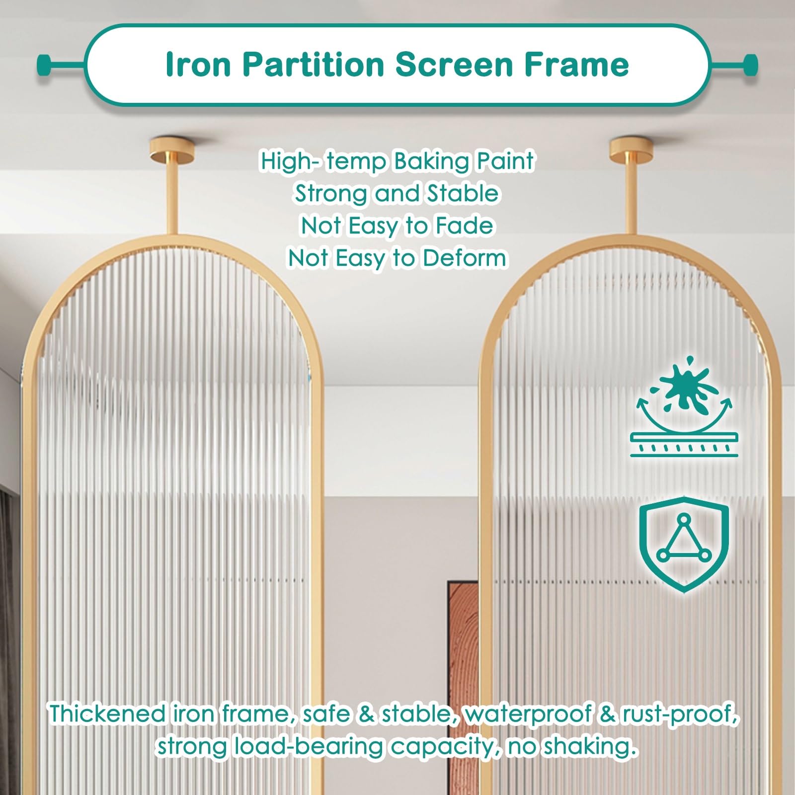 Paravent de Séparation en Verre, Panneau Cloison Modulaire