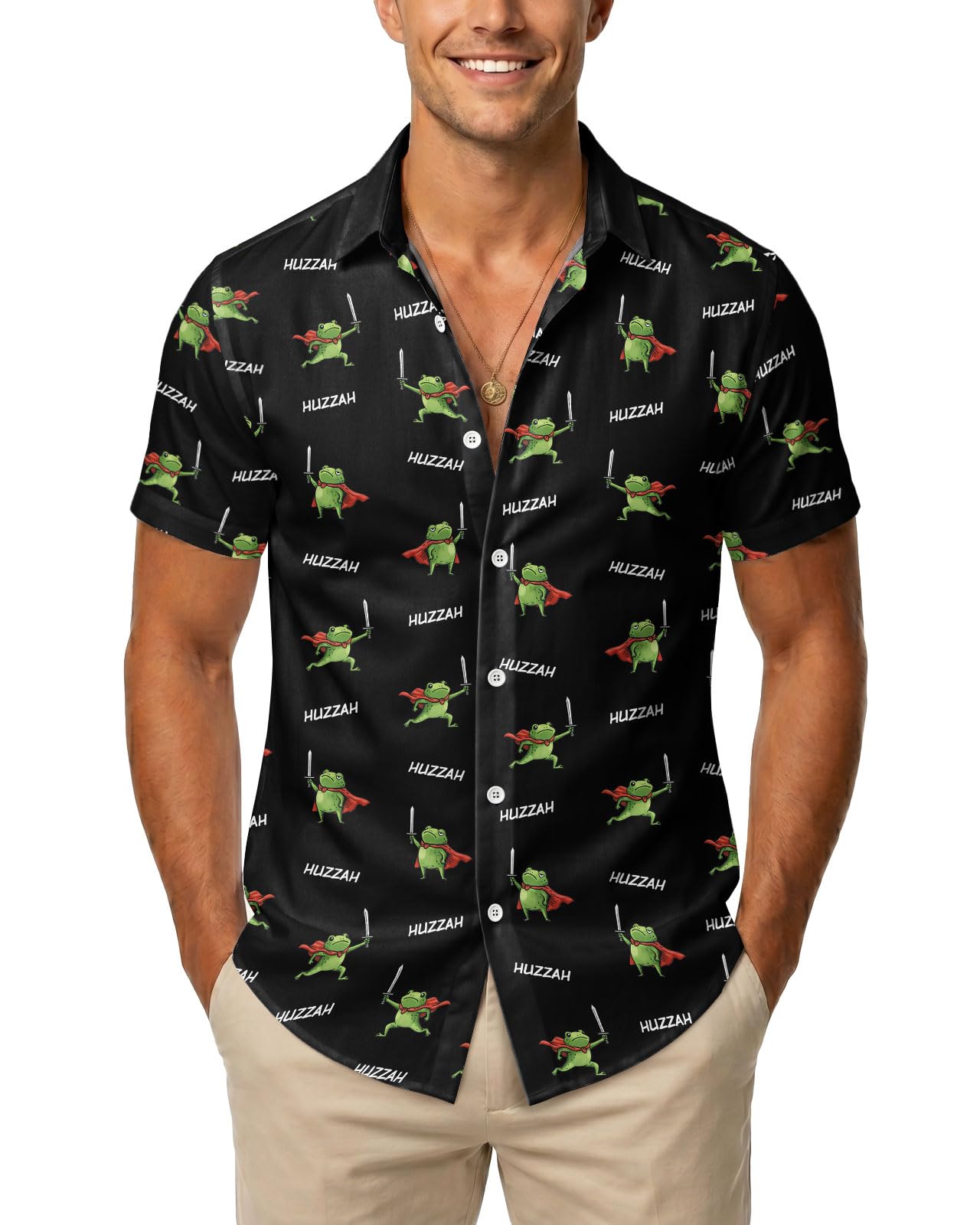 99TIMORO Funny Film Summer Button Down Shirt Men Short Sleeve Top