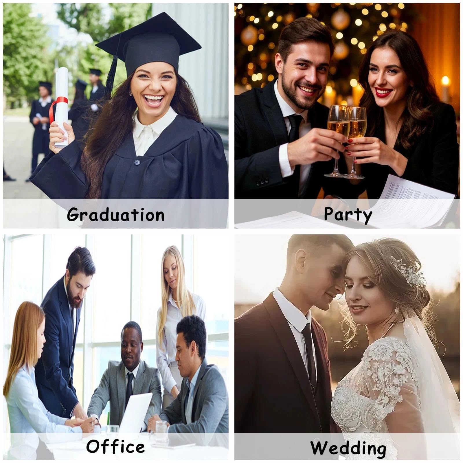 Corbata negra para mujer, corbatas preatadas de 38 cm, corbatas ajustables con cremallera, corbata de uniforme JK, para graduación y bodas de negocios