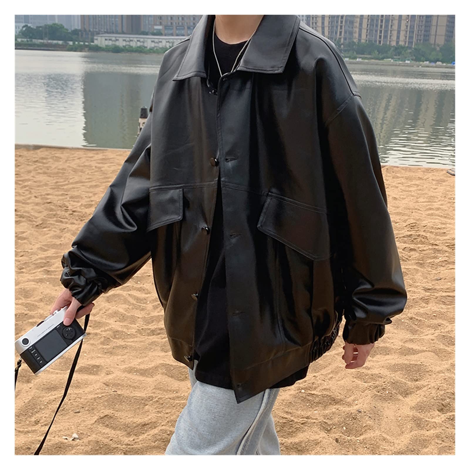 Men's Lovers Clothes Baseball Pu Leather Motorcycle Jackets Trench