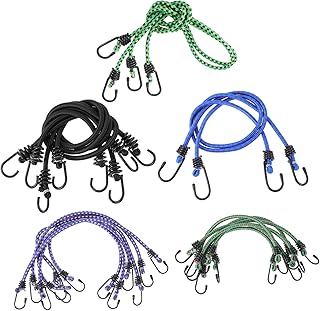 DOITOOL Elastic Rope with Hook Flat Bungee Cord Bungee Cords Motorcycle Luggage Cord Bungee Cord Bundle Bungee Cords Assorted Sizes Bungee Strap Rubber Accessories Backpack 20pcs