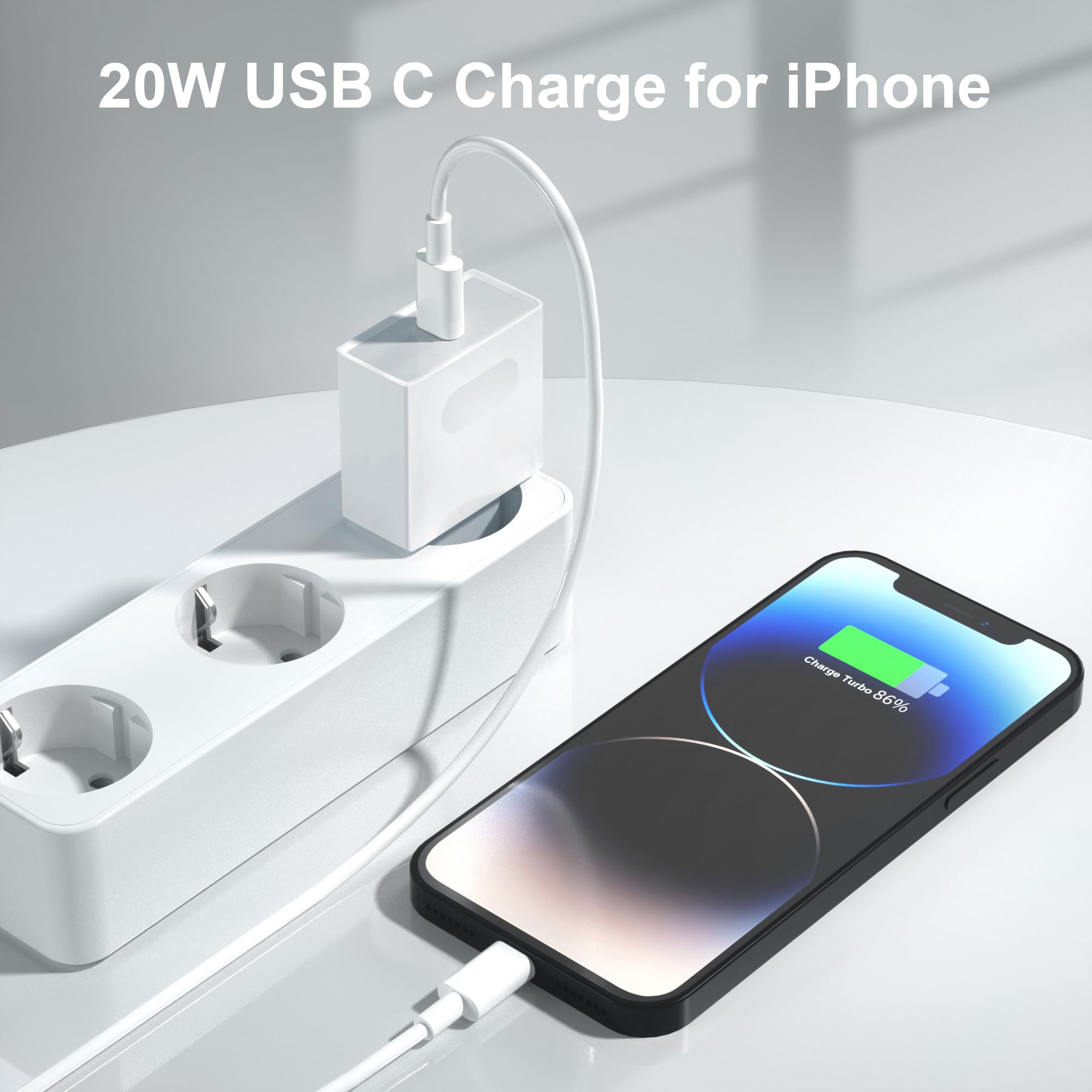 Lotto 10 Caricabatterie Rapido USB-C 20W PD (Spina USA) - Compatibile IPhone 12/11/Pro Max/XR - Foto 4