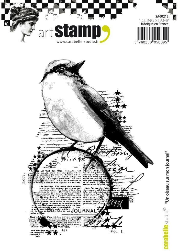 Carabelle Studio A6 Cling Stamp-A Bird on My Journal, Rubber, White/Transparent