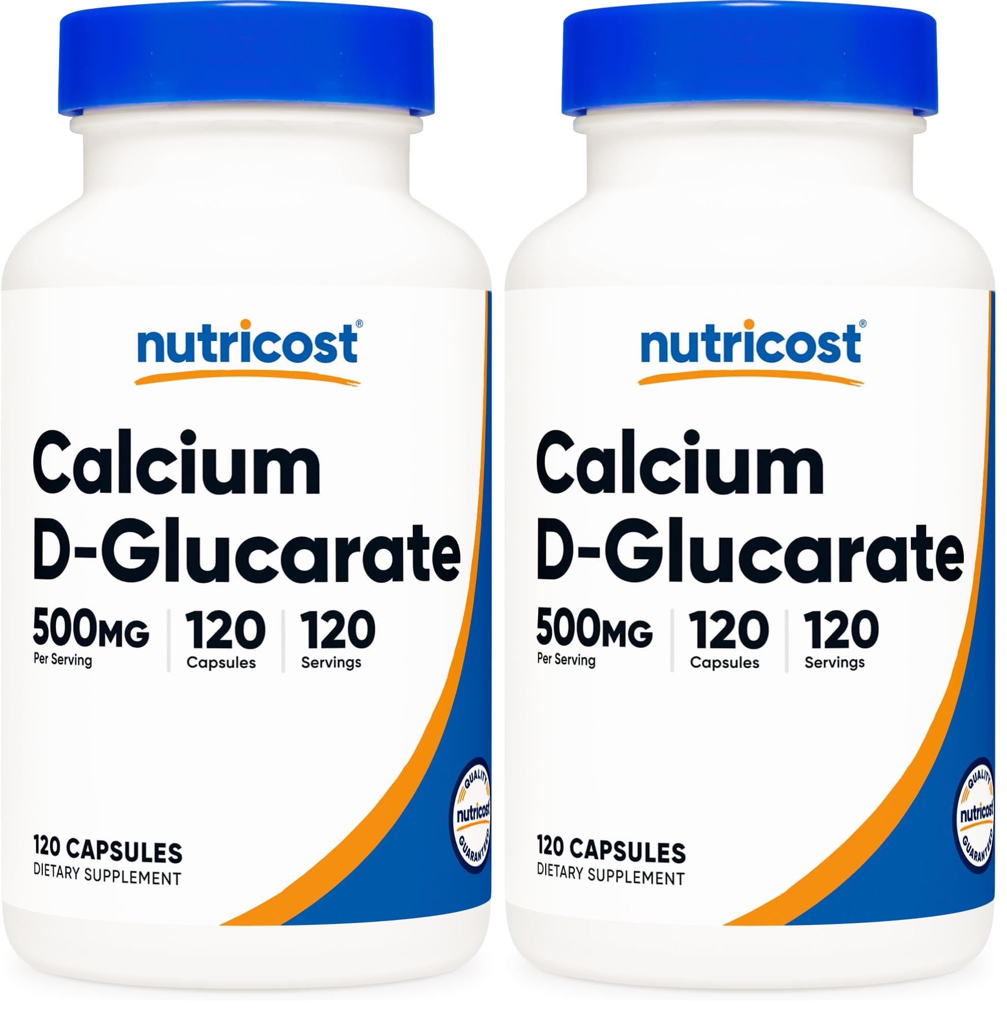 Nutricost Calcium D-Glucarate 500mg, 120 Capsules - Gluten Free, Non-GMO, Vegetarian Friendly (Pack of 2) 120 Count (Pack of 2)
