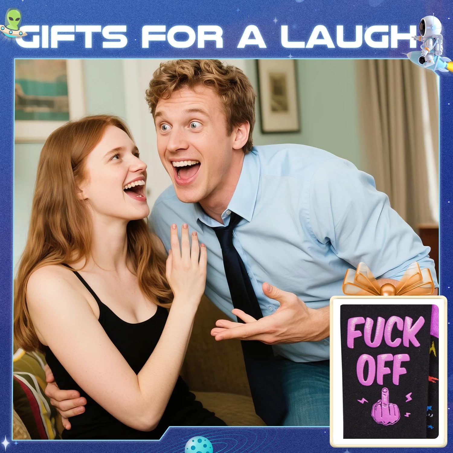 HAPPYPOP Funny Socks for Women - Fart Sarcastic Fuck Off Socks, Novelty Gifts for Mom Her - Image 5