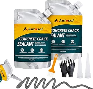 Concrete Crack Filler, High Elasticity Cement Crack Repair Sealant, Self-Leveling Waterproof Caulking Glue for Driveways, Walkways, Patios, Outdoor Concrete Joint Repair-2 PCS