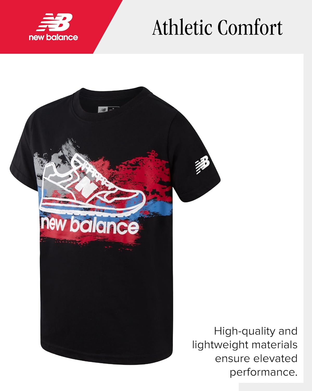 New Balance Boys Athletic Shorts Set - 2 Piece Cotton Blend Jersey Shirt and Active Basketball Shorts for Boys - Image 3