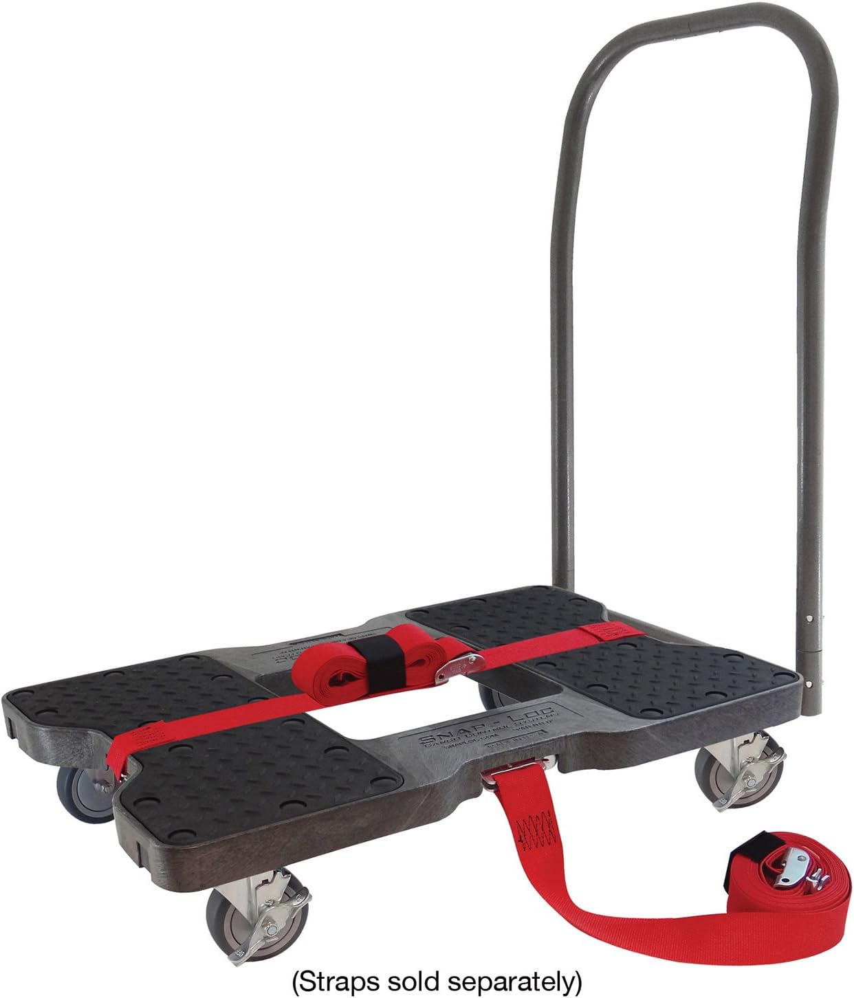 One-Day Sale: Up to 50% Off SNAP-LOC 1500 LB Push CART Dolly Black with Steel Frame, 4 inch Casters, Push Bar and Optional E-Strap Attachment