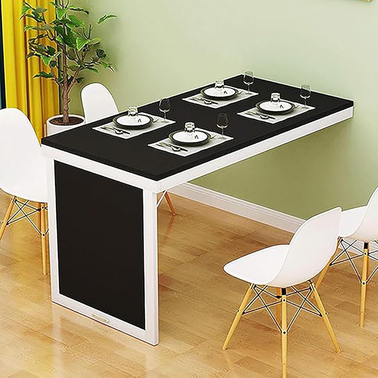 KLGFBDC Wall-Mounted Folding Table for Small Spaces - Convertible Kitchen & Office Storage - Space-Saving Fold-Up Desk for Bedroom Kitchen and Workstations