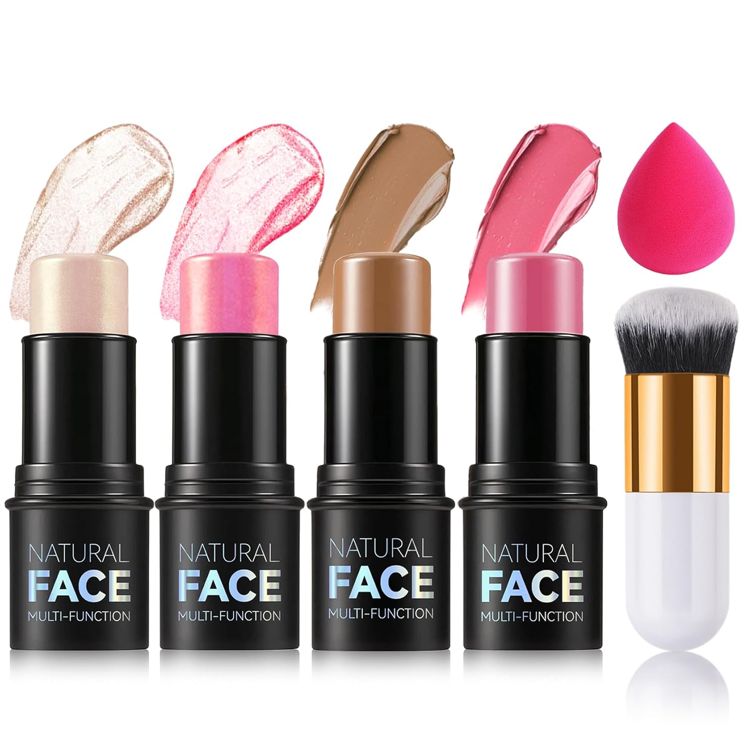 DAMUSI 6PCS Highlighter and Contour Sticks,Shades with Highlighter Stick,Cream Bronzer Stick,Cream Blush Stick for Sculpt the Cheeks,Lightweight Contour Makeup Kit for Beginners – Set B DAMUSI 6PCS Highlighter and Contour Sticks,Shades with Highlighter Stick,Cream Bronzer Stick,Cream Blush Stick for Sculpt the Cheeks,Lightweight Contour Makeup Kit for Beginners – Set B