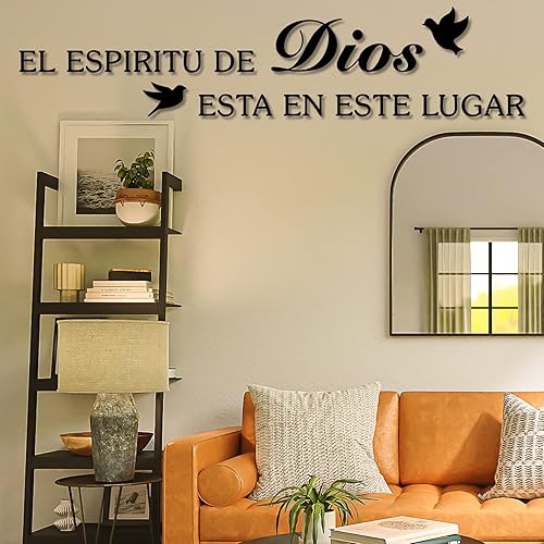 Miniatura 6 de Adhesivo decorativo de pared con versículos bíblicos, El Espiritu De Dios Esta En Este Lugar, calcomanía de pared cristiana, decoración del hogar,