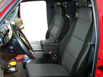 Iggee Artificial Leather Custom Made Original fit Front Seat Covers Designed for 2006-2009 Ford Ranger 6040Type & Fold-Down Console Cover Black/Charcoal
