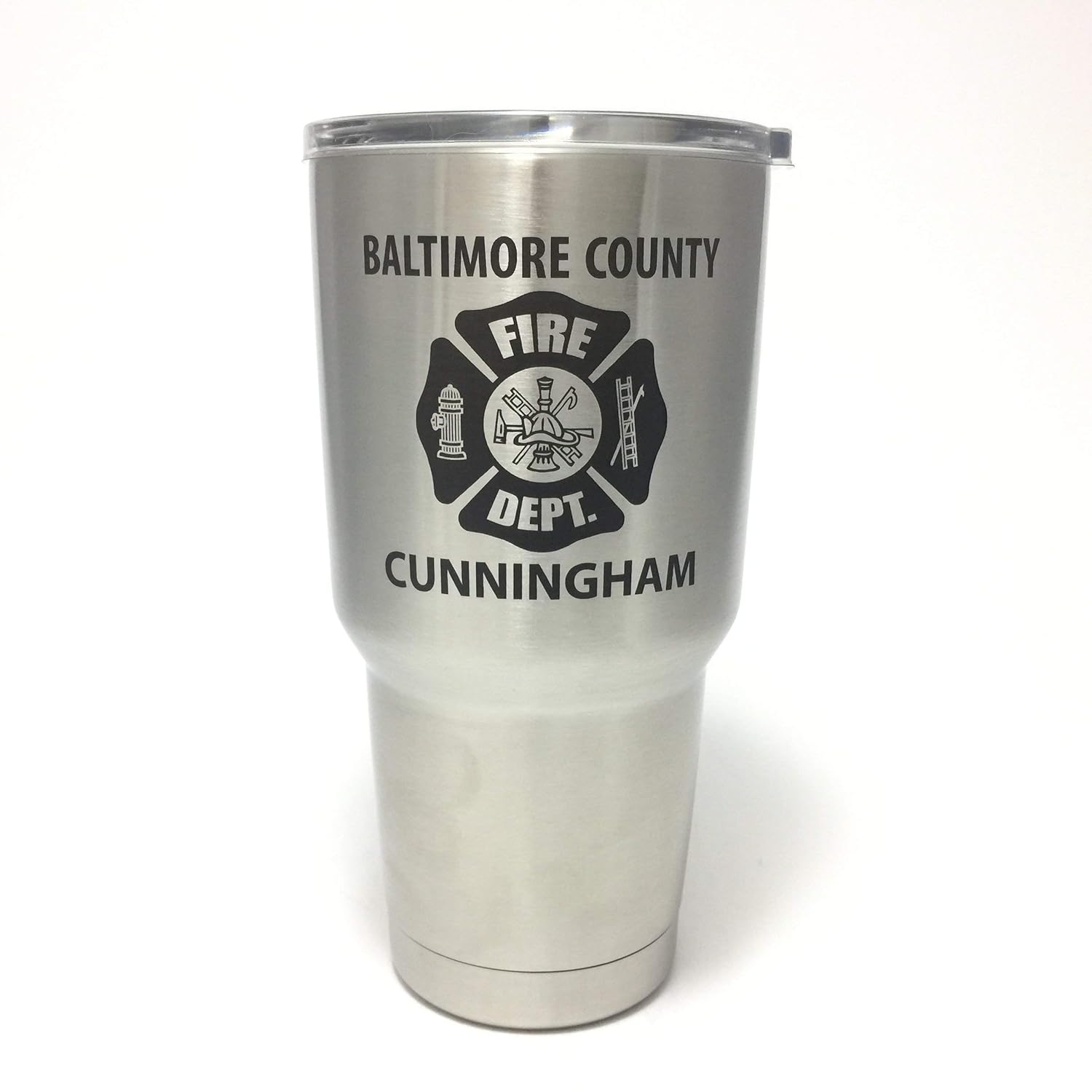 YETI Tumbler Fire Department Maltese Cross w/Name, Laser Engraved Stainless Steel Tumbler With Your Choice Of NEW DuraCoat Colors - NOT A STICKER!! - NOT A STICKER!