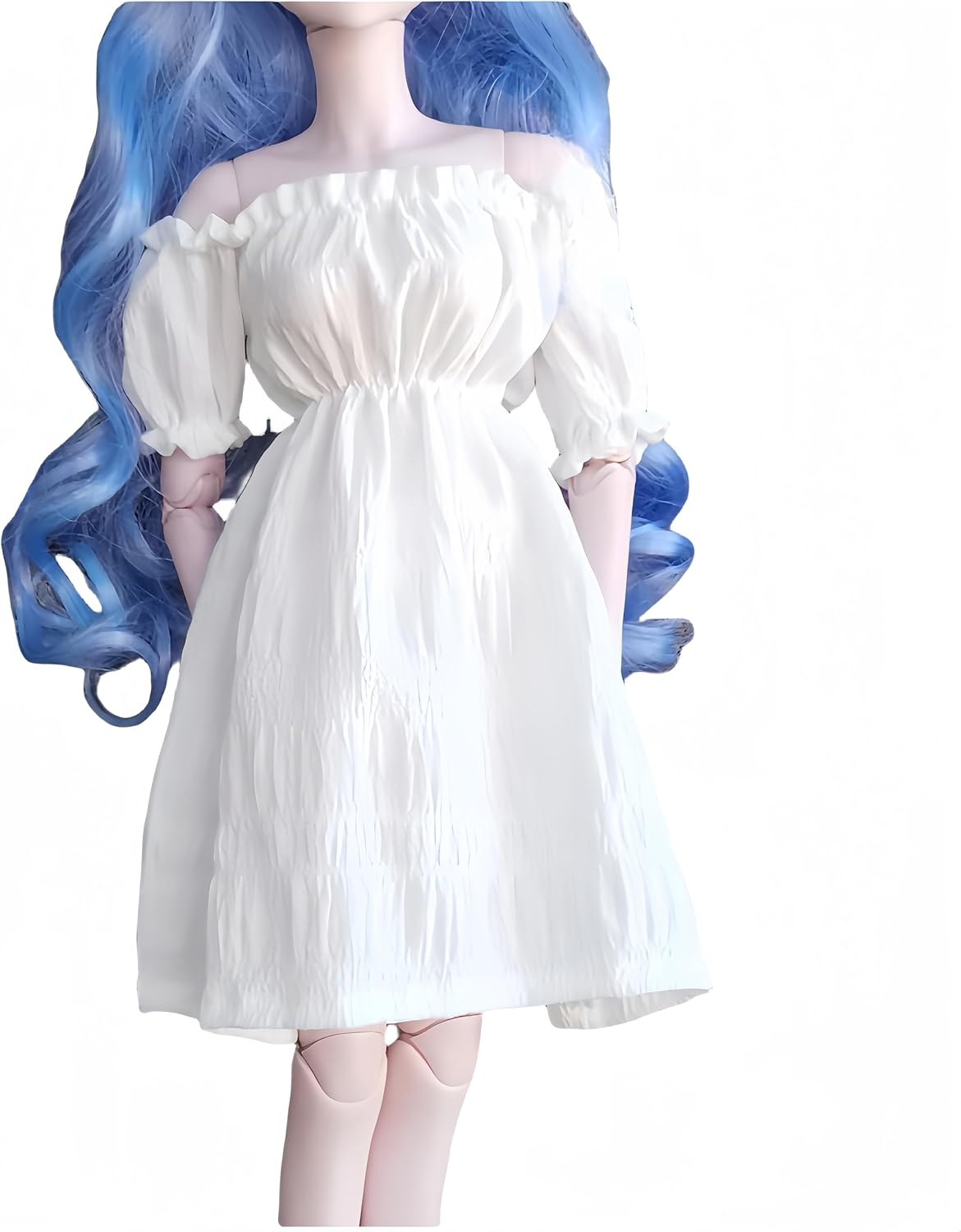 BJD Doll Clothes Handcrafted Stylish Outfits Compatible with 1/3 1/4 1/6 BJD Doll SD Doll (White Long Dress, 1/3)