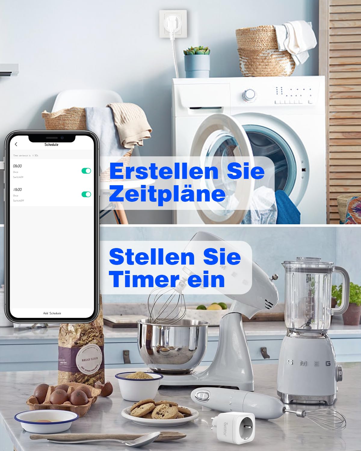 Avatar Controls 16A Presa Intelligente WiFi Smart Plug, Compatibile con Amazon Alexa e Google Home, Controllo Remoto tramite APP, Funzione Timer, Spina Alexa 4 Pezzi, Intelligente WiFi Smart Plug