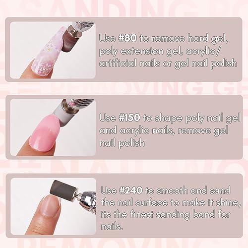 Miniatura 7 de Makartt Organizador de esmalte de uñas, soporte universal transparente para 48 botellas, paquete con brocas de uñas, bandas de lijado para taladro