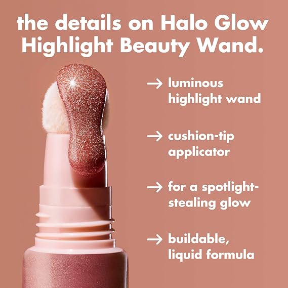 e.l.f. Halo Glow Highlight Beauty Wand, Liquid Highlighter Wand For Luminous, Glowing Skin, Buildable Formula, Vegan & Cruelty-free, Rose Quartz