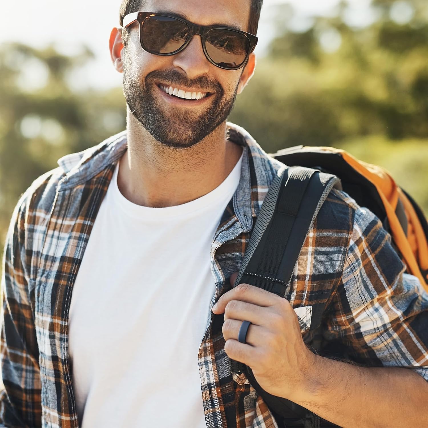 King Will Men's Silicone Wedding Bands, 8mm Comfort Fit with Unique Inner Groove Design, Rubber Engagement Rings for Daily Wear and Activities - 1/4 Variety Multipack - Image 4