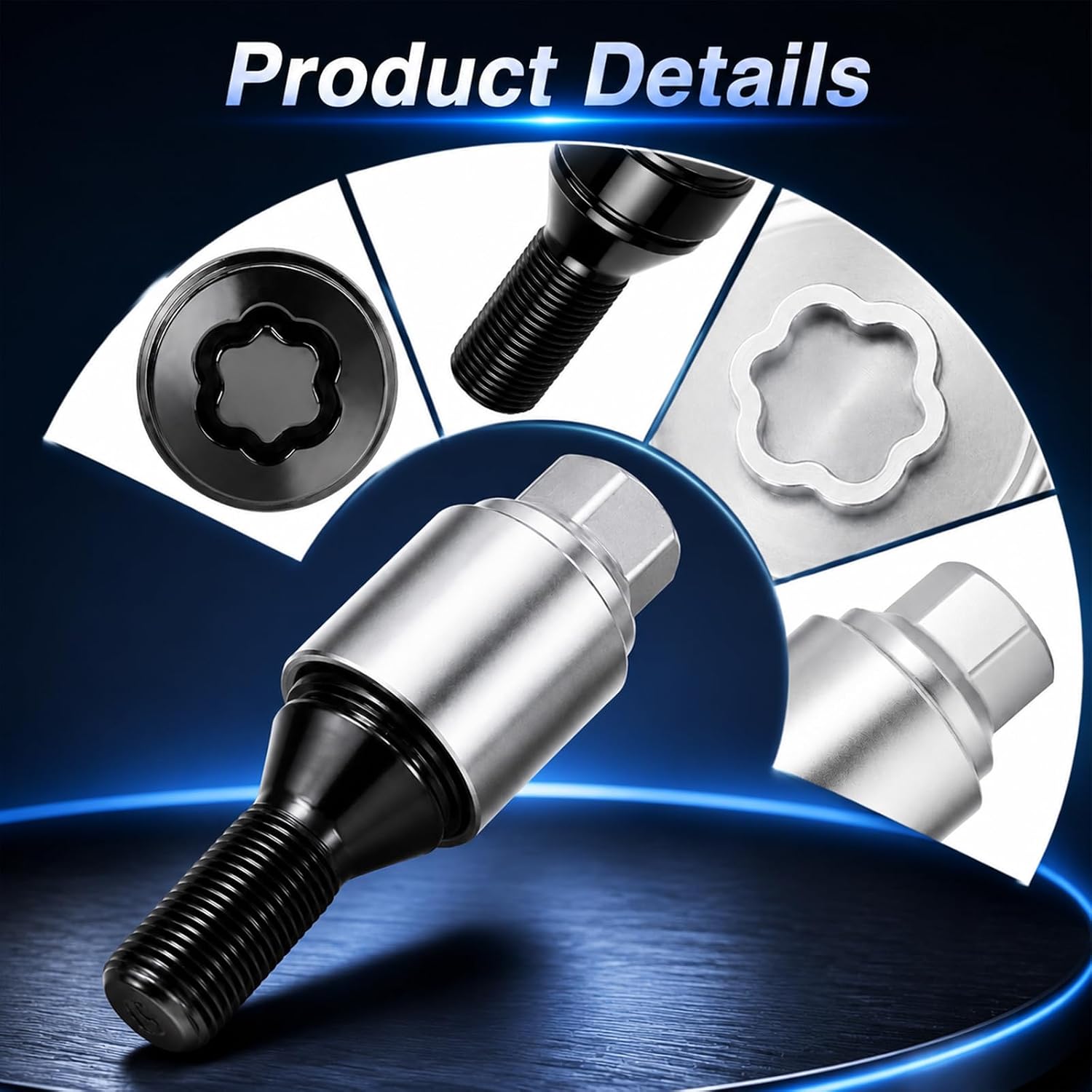 4PCS Wheel Lock Bolts M14x1.25 with Key Fits BMW Replace 36136792851