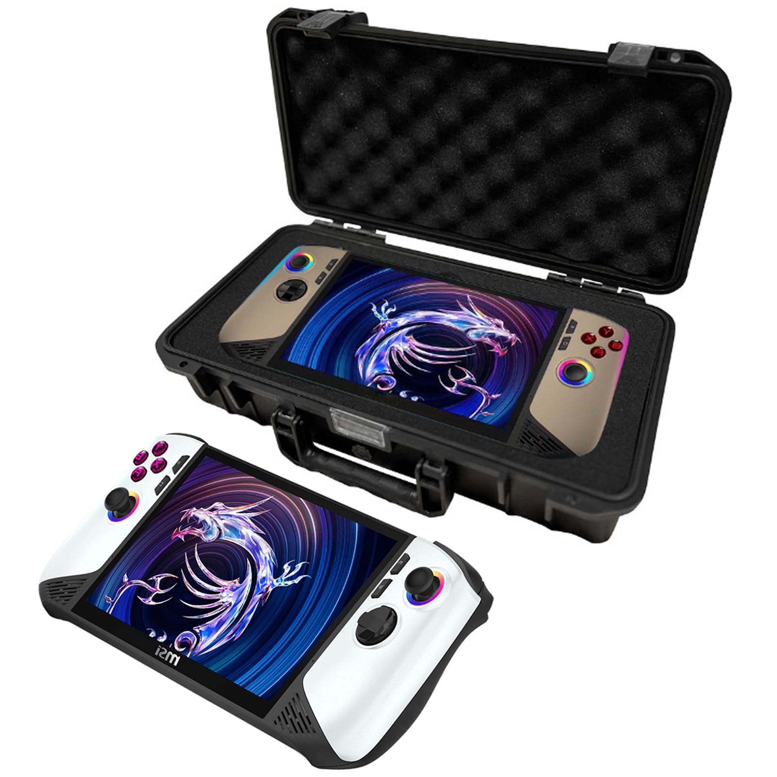 Twardy Futerał Walizka Transportowa Wodoodporna Torba do MSI Claw 8 AI+ A2VM-091 Polar Tempest Edition/MSI Claw 8 AI+ A2VM-015 Gaming Handheld Gier Konsola,Dock,Akcesoria