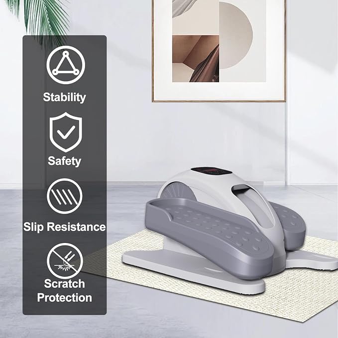 Tapete antideslizante, perfecto para pedales de trainer elíptico bajo escritorio para fitness senior, accesorios deportivos para el hogar, estabilidad mejorada y protección de piso miniatura 5