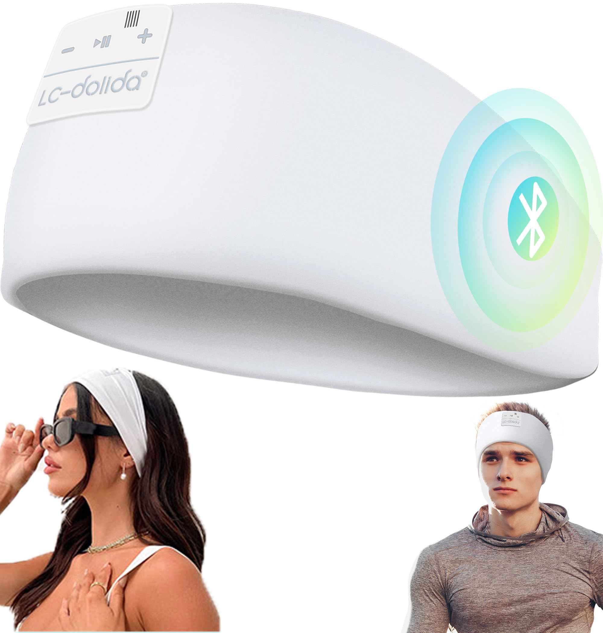 LC-dolida Sleep Headphones Bluetooth 5.2 | Headband Headphones Earphones Wireless | Sleep Mask for Sleeping, Sports, Gifts, Workout, Jogging, Yoga,Insomnia, Air Travel, Meditation