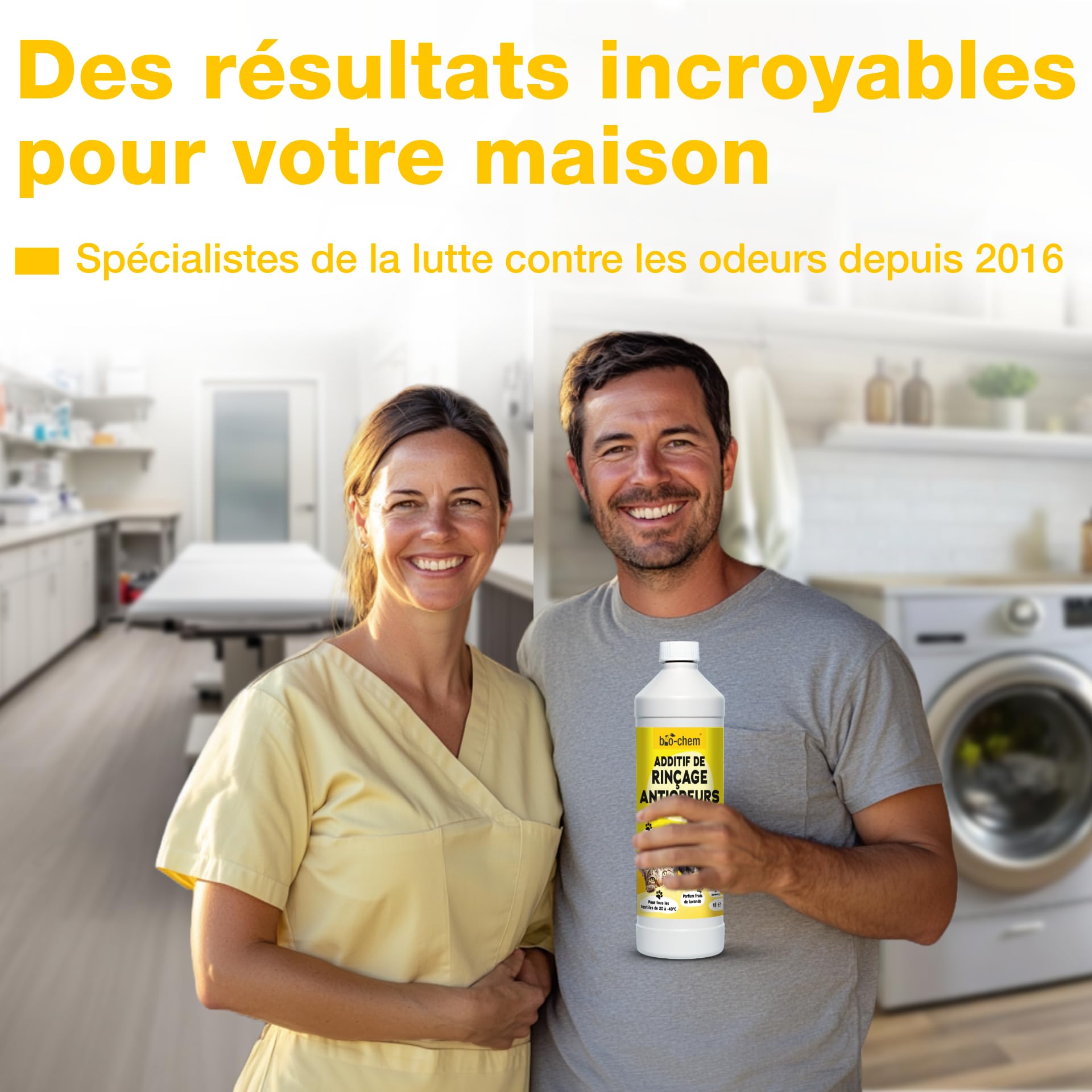 bio-chem Adoucissant anti-odeurs pour linge 3L | Assainit et rafraîchit les textiles - Additif de rincage compatible avec toutes les lessives et textiles