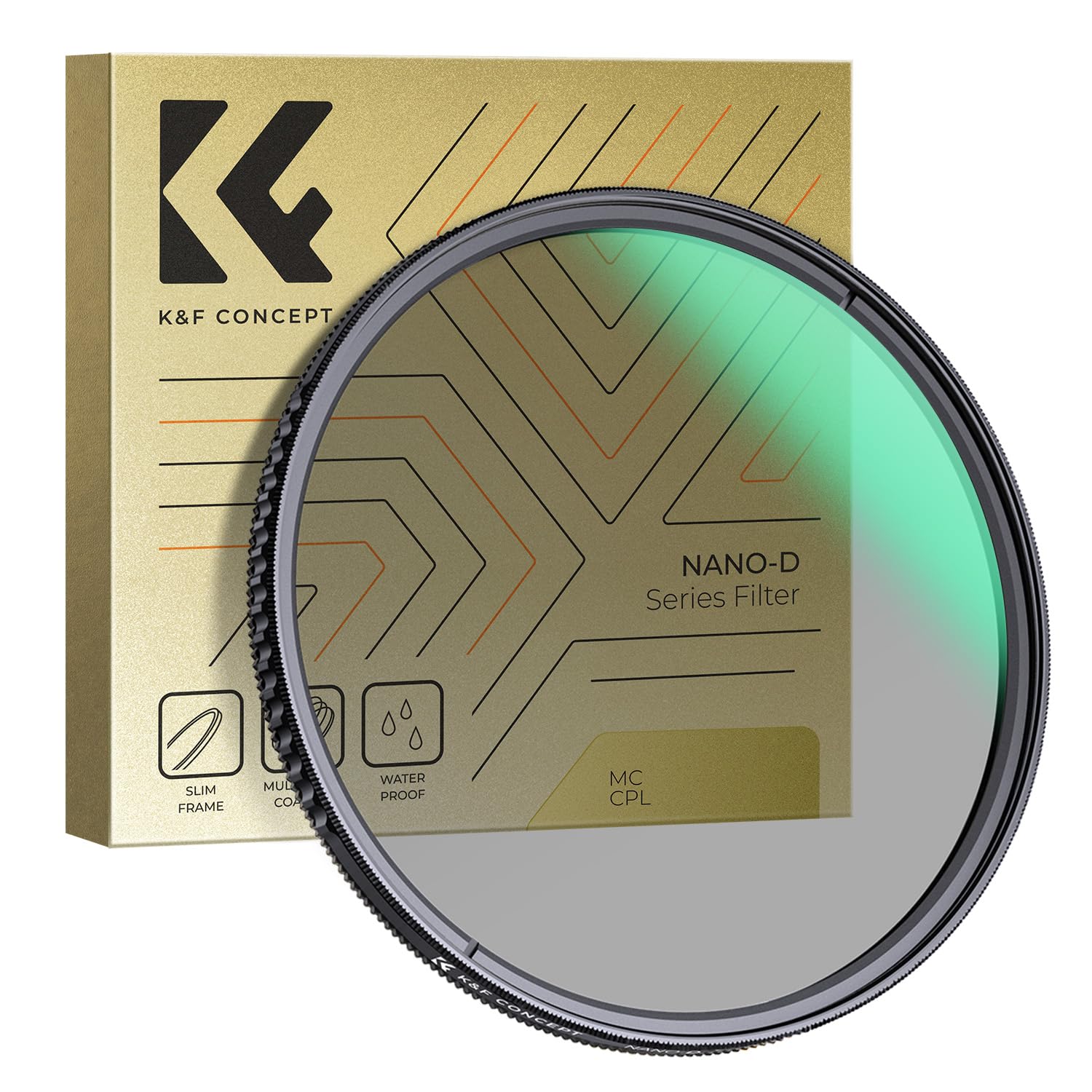 K&F CONCEPT Nano-D Filtro Polarizzatore Circolare 55mm CPL in Vetro Ottico con Nano-rivestimento a 24 strati per obiettivi 55mm