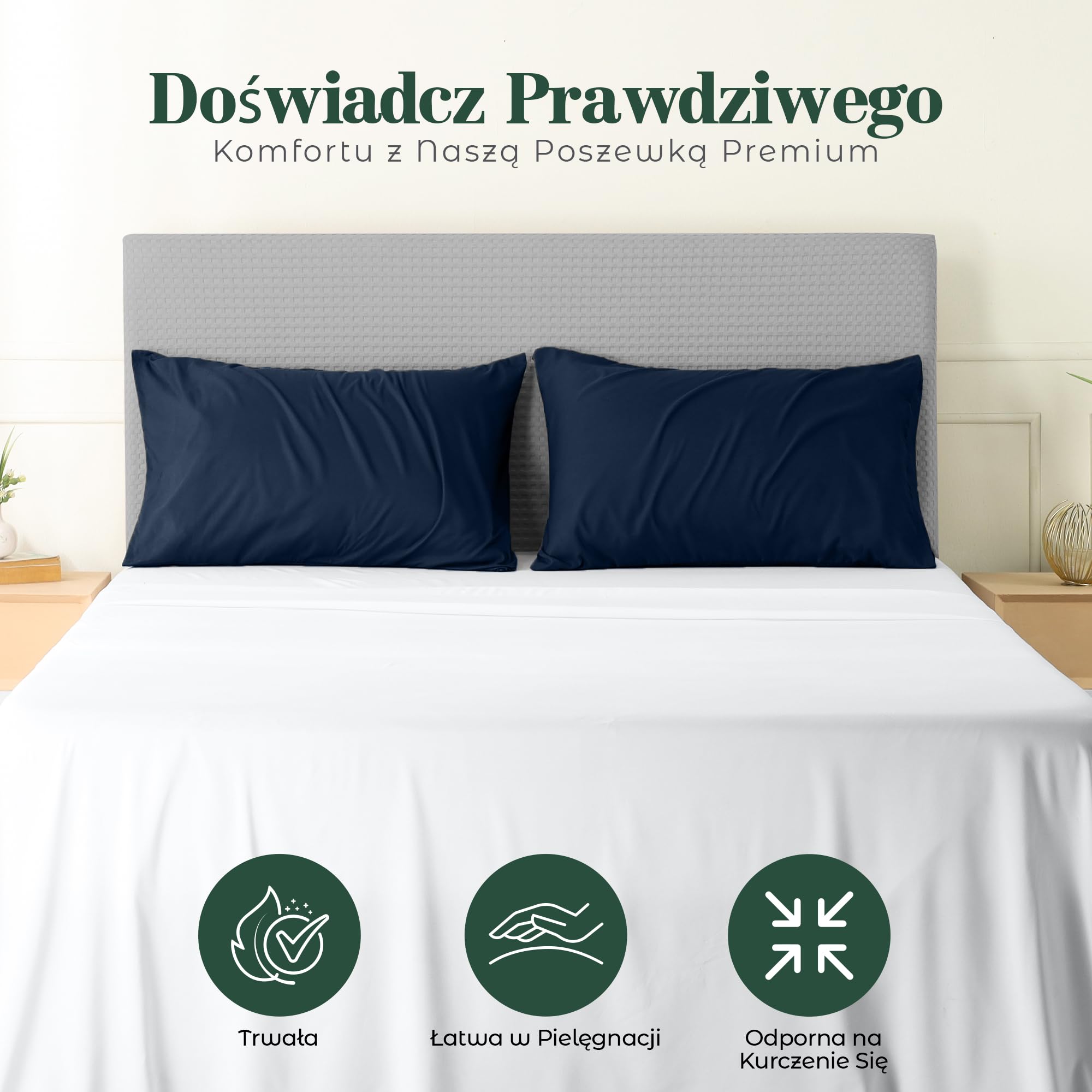 Utopia Bedding - Poszewka Na Poduszkę 50 x 75 cm - Zestaw 4-100% Poliester - Miękka Szczotkowana Mikrofibra - Poszewki Odporne Na Kurczenie I Blaknięcie - Granatowy