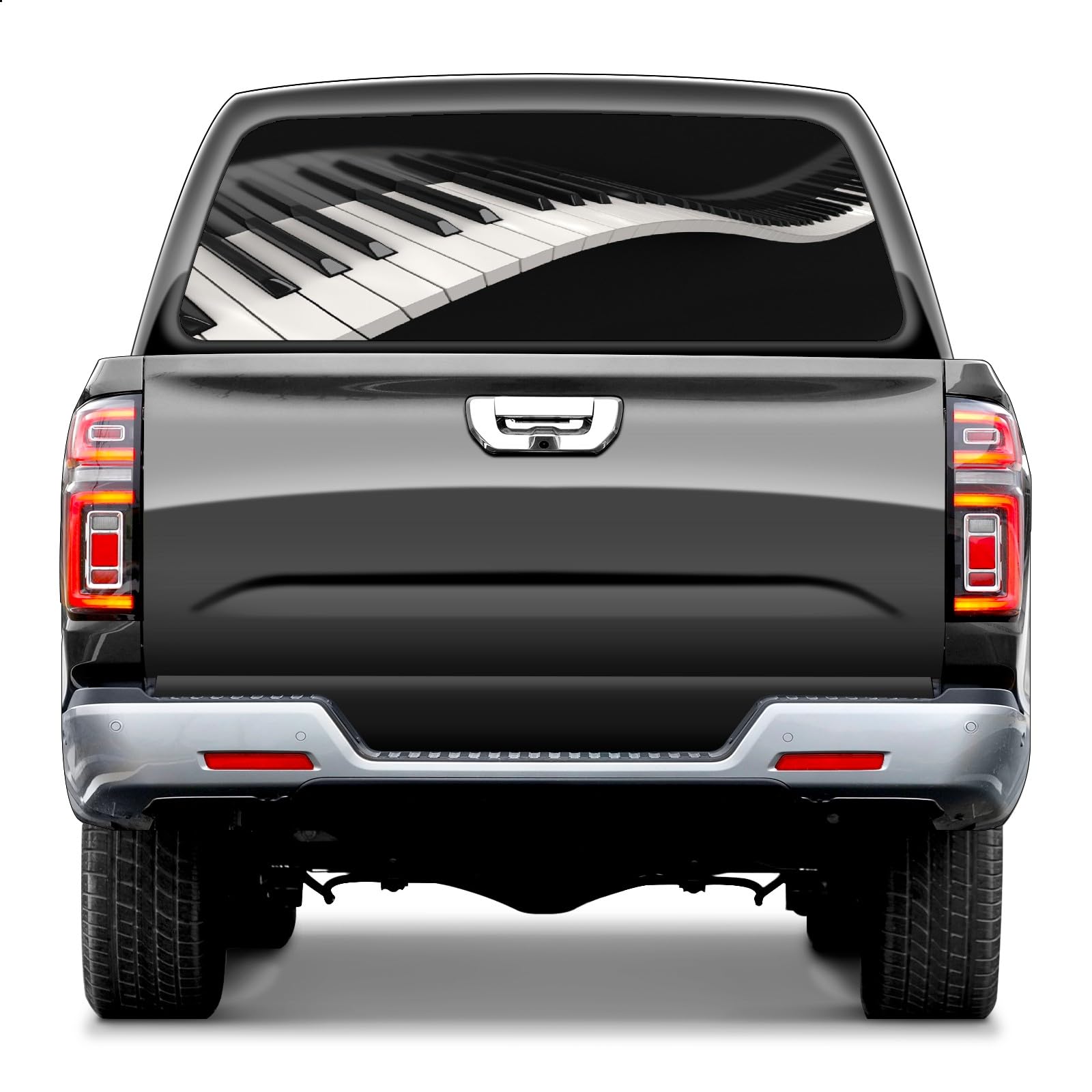 Qqydzsw Piano Keyboard Worth The Sticker Decal On My Car Suv Pickup Lorry Rear Window Black And White Pickup Car Window Stickers 65*22 Inch Truck Back Window Perforated Vinyl Window Film Decal For Trucks Suv
