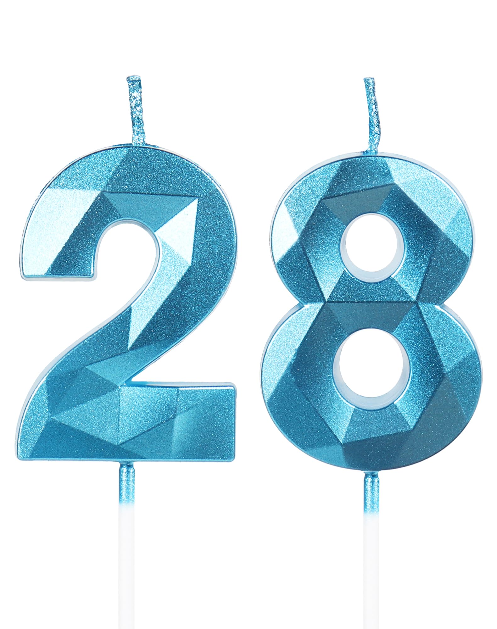 Amazon.co.jp: 28歳の誕生日キャンドル、ナンバー28キャンドル、ブルー