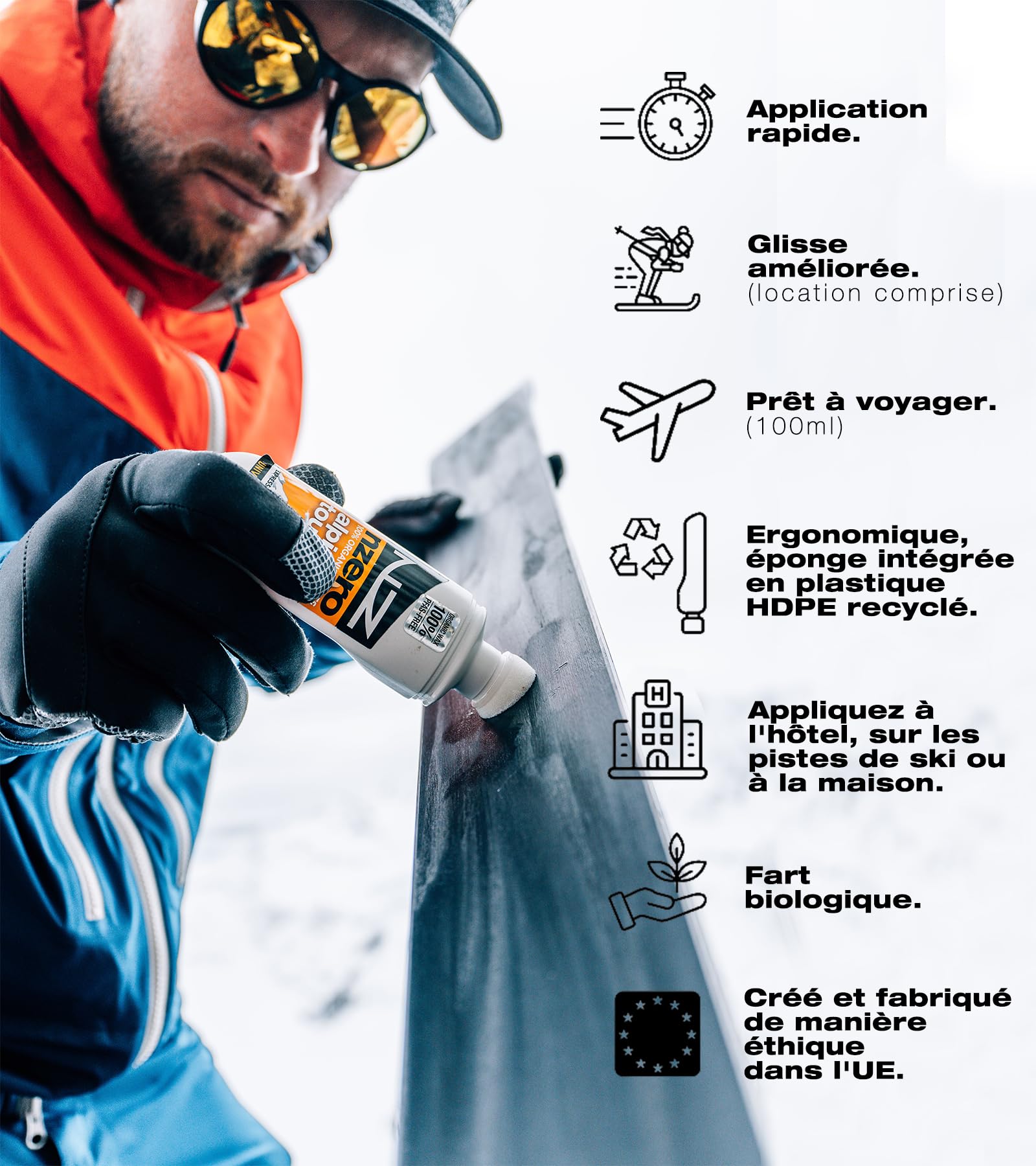 Fart liquide biologique pour skis de randonnée 100 ml