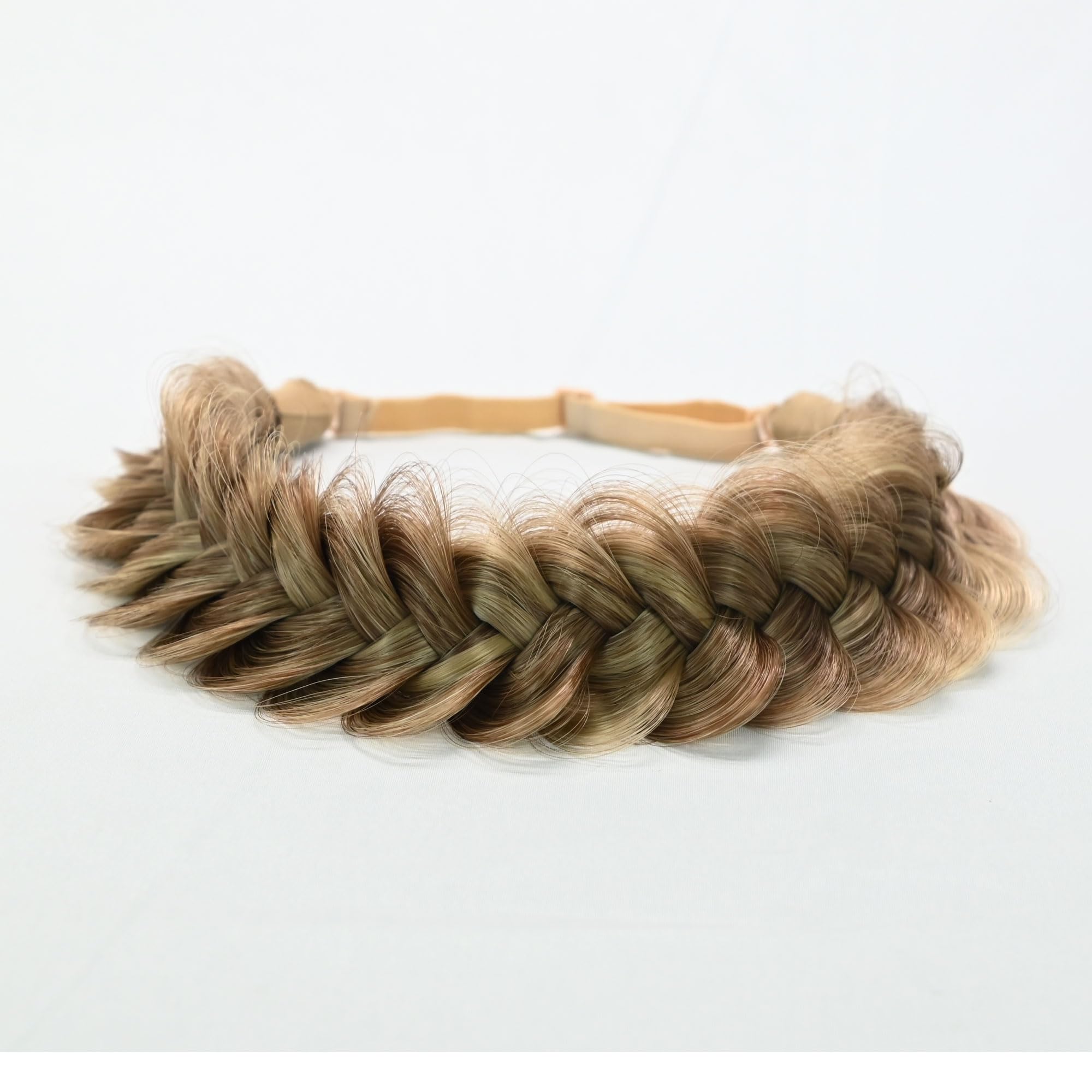 TOECWEGR Extensions Headband Hair Band Braided Classic Chunky Wide Plaited Wedding Fluffy Braids Wig Women Girl Beauty Accessory (Coffee Colour)