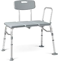 Medline Adjustable Transfer Bench for Bathtubs & Showers - 400 lb Capacity, Slip-Resistant, Tool-Free Assembly for Seniors