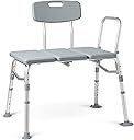 Medline Transfer Bench for Bathtubs and Showers, Adjustable Shower Bench and Bath Seat For Seniors and adults, Slip-resistant Feet, Heavy-Duty 400 lb. Weight Capacity, Tool-Free Assembly