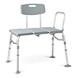 Medline Transfer Bench for Bathtubs and Showers, Adjustable Shower Bench and Bath Seat For Seniors and adults, Slip-resistant Feet, Heavy-Duty 400 lb. Weight Capacity, Tool-Free Assembly